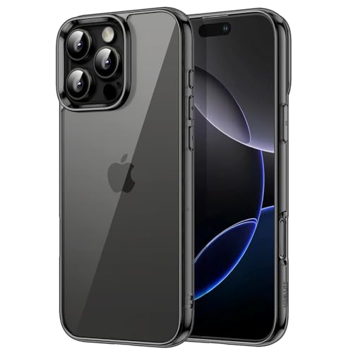 JETech Hülle für iPhone 16 Pro 6,3 Zoll, Nicht Vergilbende Stoßfest Stoßfänger Handyhülle, Anti-Kratzer Transparent Rück...