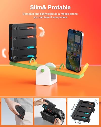 Image of [Switch 2 /1 Both] Controller Charger Dock, FYOUNG Charging Dock for Nintendo Switch 2 2025, 8 in 1 Portable Dual-Direction Magnetic Fast Charger Staion for JoyCon 2 Accessories with USB Type-C Cord