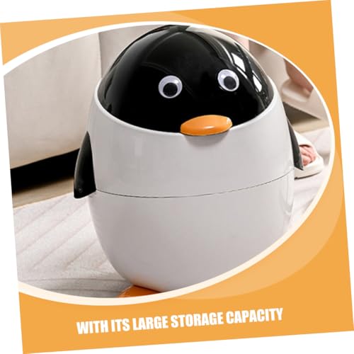 Caneca de basura con tapa Zerodeko diseño pingüino miniatura 3