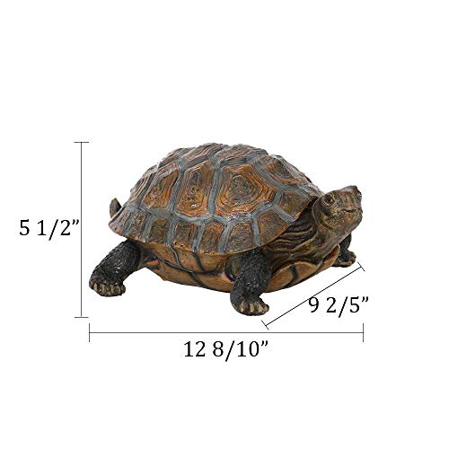 Danmu Realistic Tortoise Garden Statue, Lifelike Resin Tortoise Outdoor Decor for Yard Patio, Weather-Resistant Lawn Art Sculpture (L 12 9/10" x 9 2/5" x 5 1/2") 1 Pack