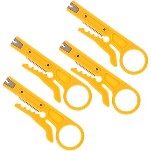 4 PCS Mini Wire Stripper, Small Cable Stripper Tool, Network Small Wire Cutters, Punch Down Tool Strippers for Network Telephone and Computer Cable