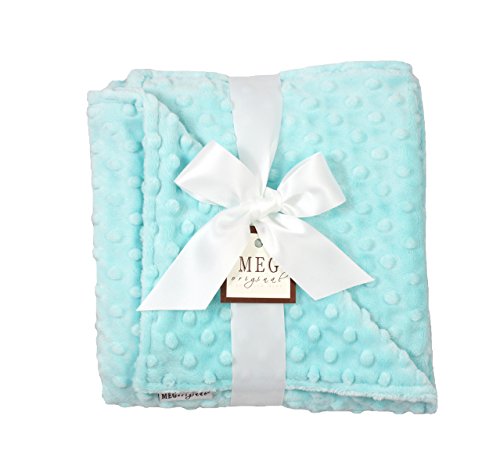 Image of MEG Original Minky Dot Baby Blanket, Saltwater Aqua