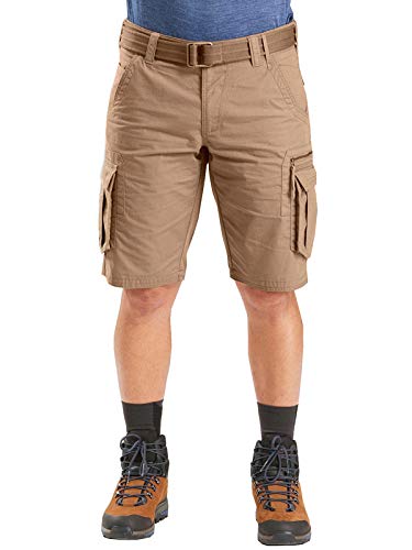 Image of ROL Reoutlook Men's 100% Solid Cotton Cargo Shorts /Bermuda with Multi-Pockets and Waist Belt