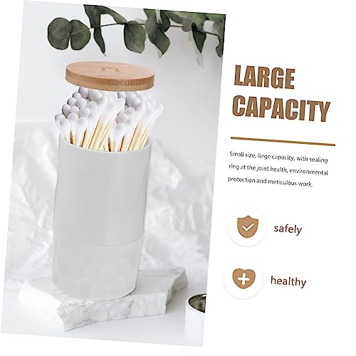 UPKOCH Wattestäbchenspender Zahnstocherspender Zahnstocherhalter Aus Holz Zahnstocheretui Wattestäbchenhalter Organizer-Etui Aufbewahrungsregal Für Reisen – Bild 4