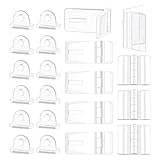Framendino, 60 Pack Acrylic Mini Hinge Hasp with Lock Buckle Set Folding Latch for Cabinet Drawer Jewelry Box Accessories