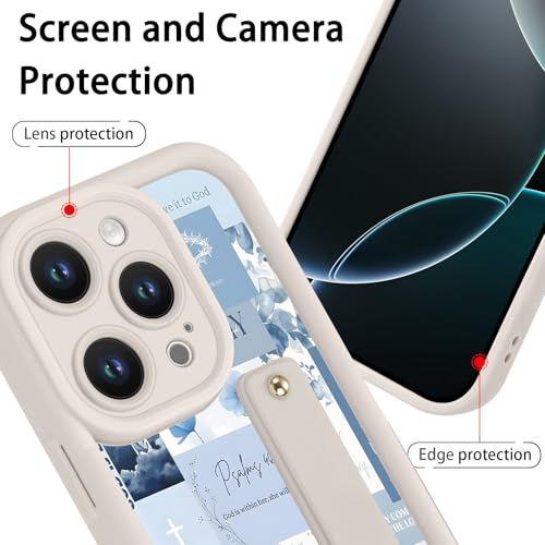 Coque iPhone 16 Pro Max Dieu citation chrétienne bleu en gel antichoc