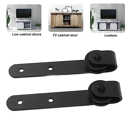 Kit de Roldanas para Trilhos Suspensos Deslizantes para Portas de Armários Conjunto de Ferragens par