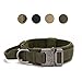 Collier Tactique pour Chien Collier avec Anneau en D, Facile à contrôler Nylon résistant Facile à Nettoyer,Vert armée à dégagement Rapide, 3.8*42-54cm