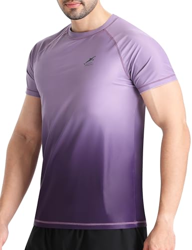 Image of Men's Swim Shirts Rash Guard UPF 50+ UV Sun Protection T-Shirt Quick Dry Fishing Beach T Shirts