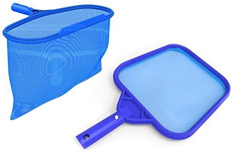 Pool Skimmer and Leaf Rake Set Easily Collects Leaves and Debris from The Bottom and The Surface