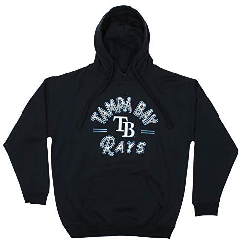 Zubaz MLB Men's Arched Logo Fleece Pullover Hoodie, Tampa Bay Rays, X-Large