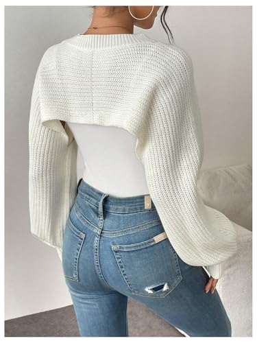 Image of GORGLITTER Women's Shrug Cropped Bolero Cardigan Long Sleeve Fall Sweaters 2026 Lightweight Dressy Knit Pullover Tops