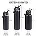 Fijinhom 18oz Insulated Stainless Steel Water Bottle, Wide Mouth Double Wall Vacuum, Silicone Straw, Sweat & Leak Proof, BPA Free Insulated Water Flask for Travel, Keep Cold 24h Hot 12h, Black