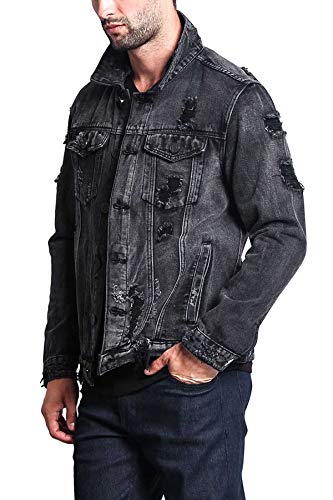 Image of VICTORIOUS Men's Distressed Denim Jacket