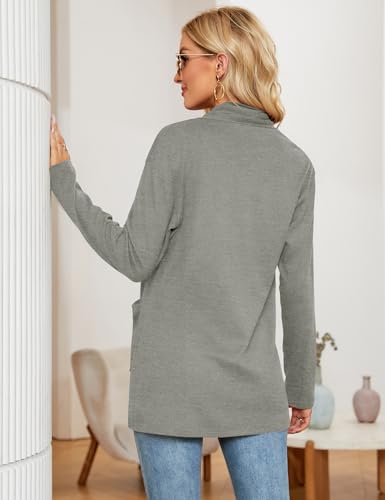 Image of Micoson Women's Long Sleeve Open Front Cardigan Casual Loose Lightweight Cardigans with Pockets
