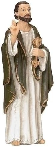 Roman Giftware Inc., Patrons & Protectors, 4" H ST Peter Figure,Religious, Inspirational, Durable (4x1x4)