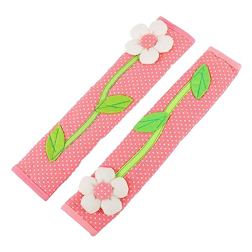 DECOMELODY 2 piezas Protector de Manijas para Puerta de Frigorífico de Tela Floral Rosa Antimanchas para Electrodomésticos de Cocina Resistente y Duradero