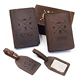 Personalized Graduation Gift Custom Leather Gift Set Passport Wallet Travel Gift Set Document Holder...