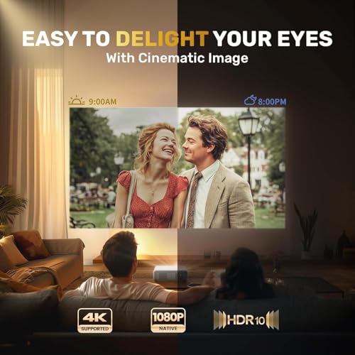 Image of AUN Legend Mini Pro Projector 4K Ultra HD, 26000 Lumens (2300 ANSI), Fully Sealed, AI Fully Automatic, Android 12 2G 32G, HDMI ARC, YouTube Hotstar PrimeVideo, Wi-Fi, 1080p Native Smart AUN Projector