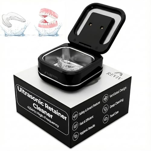 Reviv RePod Mouth Guard Ultrasonic Retainer Cleaner Case | Portable Ventilated Travel Denture Case | Ultrasonic Cleaner Storage for Nightguards Dental Trays Aligner And Retainer Cleaner Pod