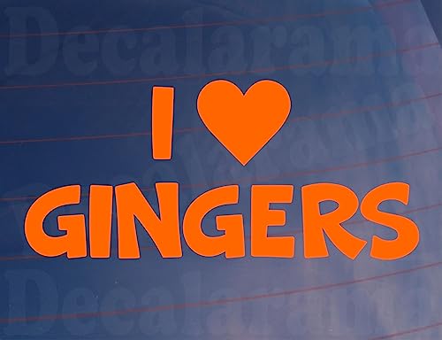 Adhesivo para coche, diseño con texto en inglés "I Love Heart Gingers"