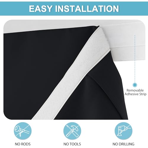 Image of RYB HOME Classroom Door Window Cover, Blackout Shades for Classroom Windows and Doors Cover Lockdown Shades, Room Darkening Design Blocks Views,No Drill Stick on Blinds, W8 x L36, 1 Panel, Black