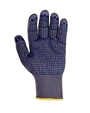 (12 Paar) teXXor Handschuhe Feinstrickhandschuhe Nylon 12 x grau/Blaue Noppen M/8