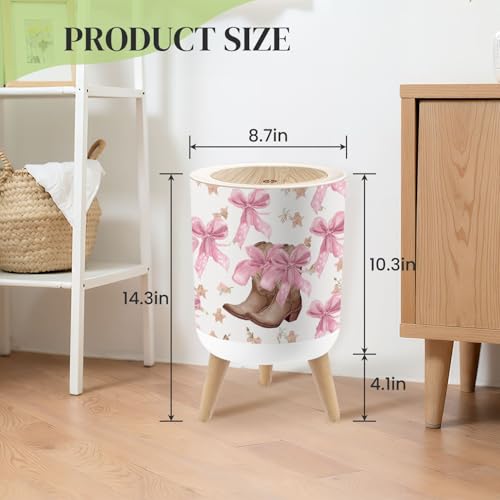 Caneca de basura redonda con tapa y patas 7L miniatura 3