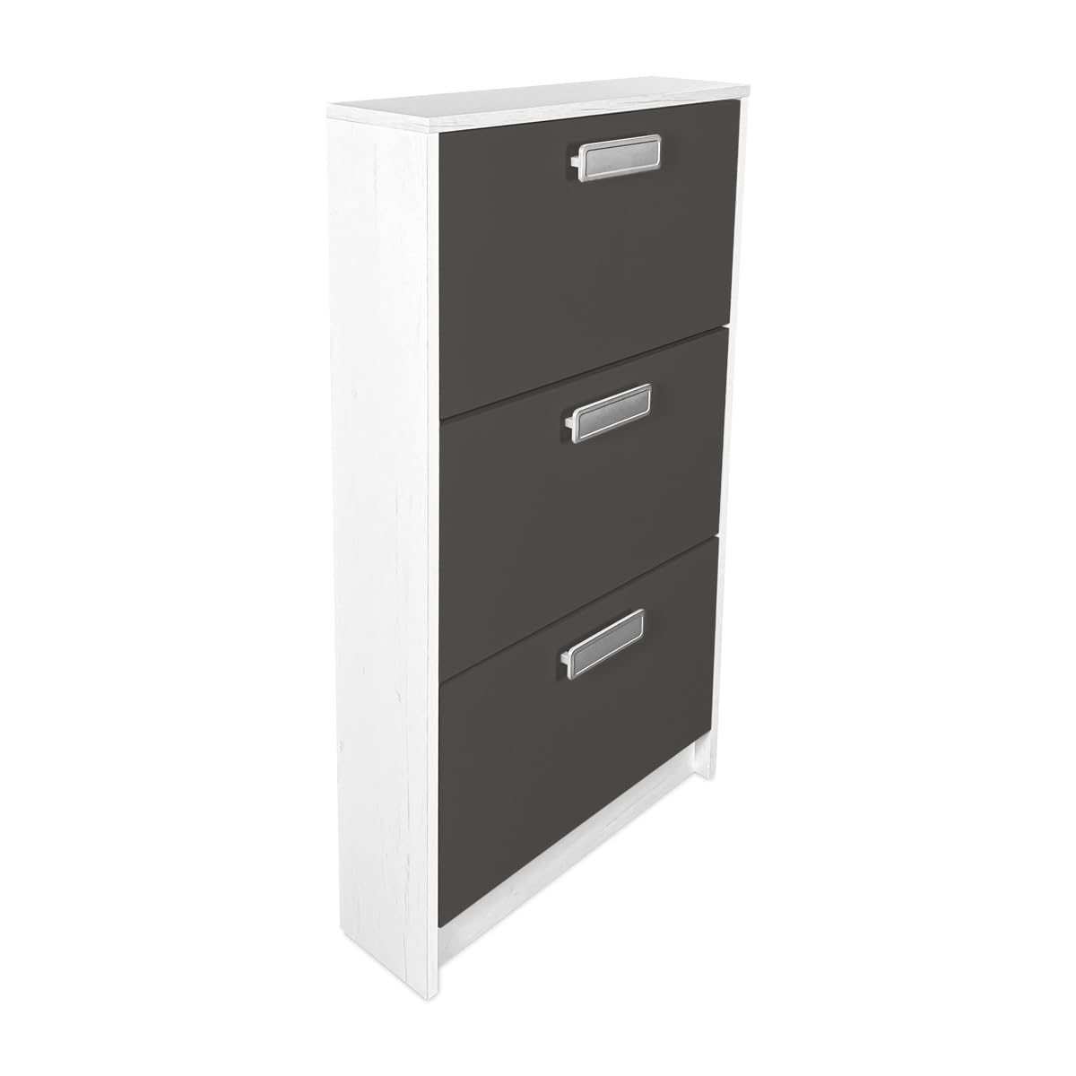 Somnia Descanso Schuhschrank Judy – Schmales 3-türiges Modell In Cambria/Weiß, 107x60x17,3 Cm Für Bis Zu 9 Paar Schuhe