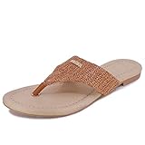 Nautica Women's Thong Strap Sandal, Flip-Flop Boat Slide-Ziya-Camel-6
