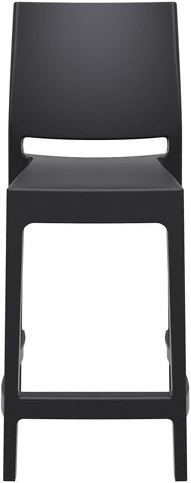 Home Square Resin 25.6" Counter Stool in Black - Set of 2