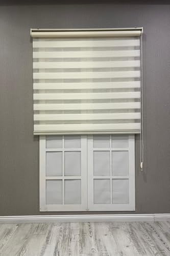 Zebra Stor Dar Plise Güneşlik Perde, Krem, 60 x 200