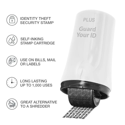 Image of Guard Your ID Advanced Roller 3-Pack - Identity Theft Protection Stamp, Privacy Roller for Mail, Documents & Labels, Shredder Alternative, 1,000 Impressions per Roller (Turquoise, Green, White)