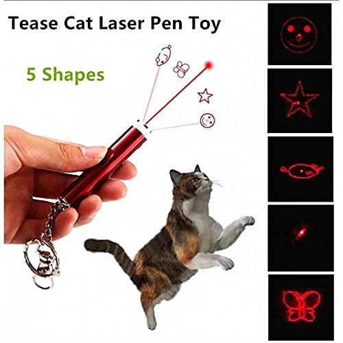 Image of PETS EMPIRE Cat Stick Cat Interactive Stick with Bells Feather Wand Paw Style Dog Cat Catch The Interactive LED Light Pointer