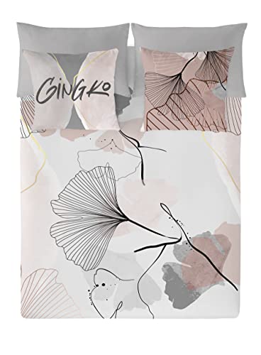Funda nórdica Gingka Cama 150 textil de hogar estampado botánico reversible 2