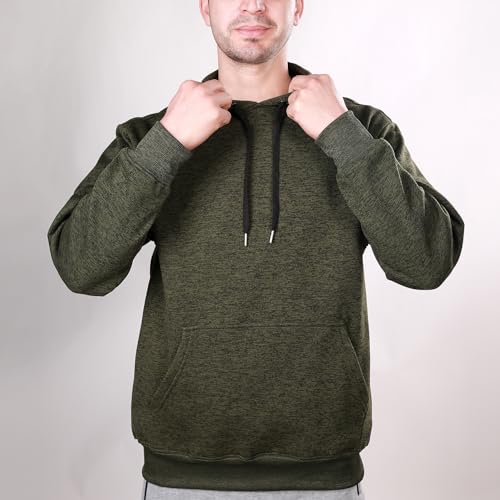 WHITE PEAK TRADING COMPANY 3 Pack Mens Fleece Hoodie Long Sleeve Lightweight Athletic Workout Sweatshirt for Men with Pockets — view 3