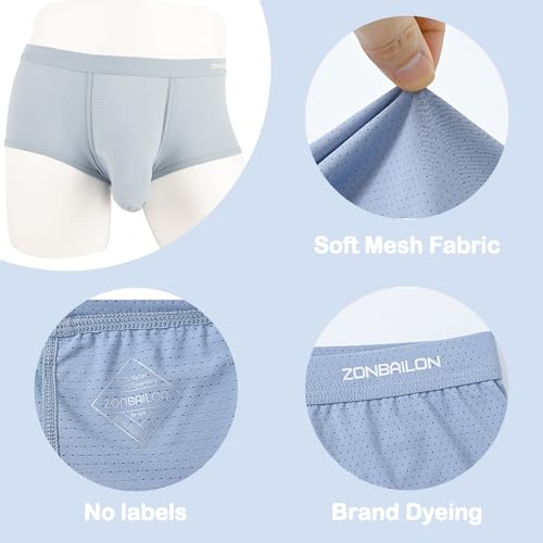 JINSHI Men’s Boxer Briefs Sexy Elephant Trunk Micro Mesh Breathable Underwear With Dual Pouch Hammock Shorts4