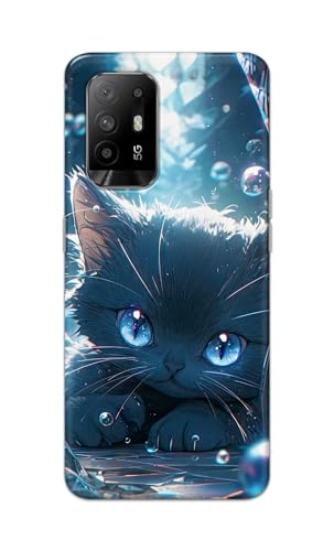 Image of Printed Hard Back Cover Case for Oppo F19 Pro+ 5G | Oppo F19 Pro Plus Back Cover (Cute Cat) -1111