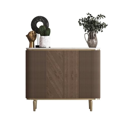 Zapata Rack 120cm doble puerta 4 estantes de madera zapatero para entrada, pasillo, sala de estar, zapatero, marrón Zapato Almacenadores