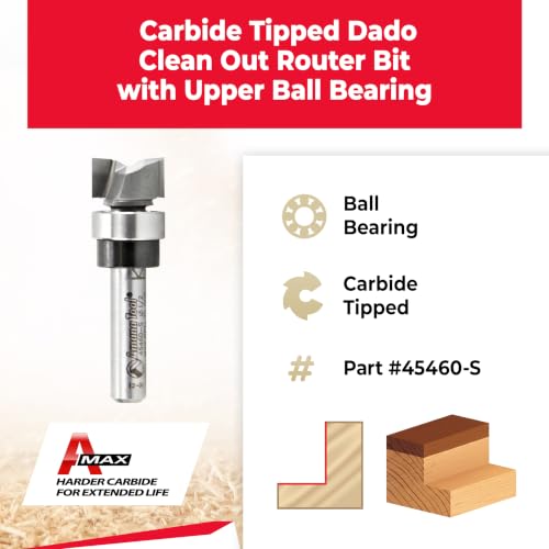 Image of Amana Tool - 45460-S Carbide Tipped Flush Trim Plunge Template 1 /2 Dia x 1 /4 inch Sh