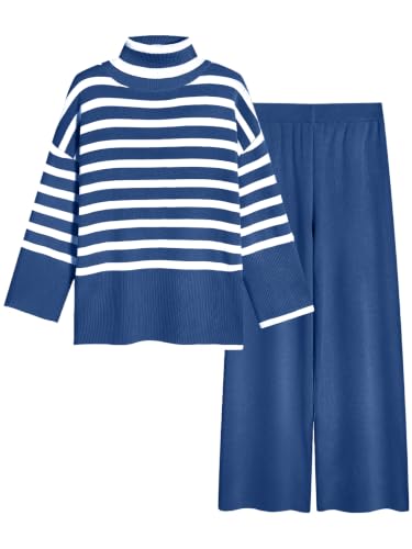 Image of TYSORT Women's Winter Woolen Turtleneck Sweater with Pajama | Warm Winter Wear Cord Set | Woolen Tracksuit Loungewear Set