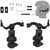 Gunyoo Taktischer Helm ARC Schienenadapter, Taktisches Pickup Headset, Mehrwinkeldrehung, Geräuschunterdrückung, Gefederter Kopfhörerhalter, für OPS Core ARC Team Wendy(Schwarz)