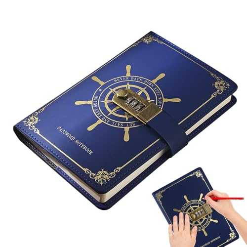 Cuaderno de diario - Cuaderno con cierre seguro, páginas de papel pesado y resistente, diario de viaje compacto | Accesorio de papelería de escritura creativa para adolescentes, mujeres, hombres