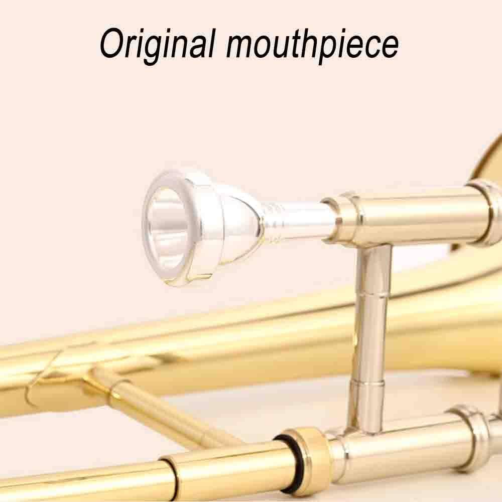 Classic Trombón alto para principiantes,en tonalidad de mi bemol y si bemol, instrumento de metal lacado,trombón alto en mi bemol,Incluye estuche, boquilla, guantes y paño de limpieza