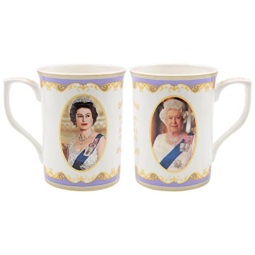 The Leonardo Collection Mug Her Majesty The Queen Elizabeth II, blanc, hauteur 10 cm