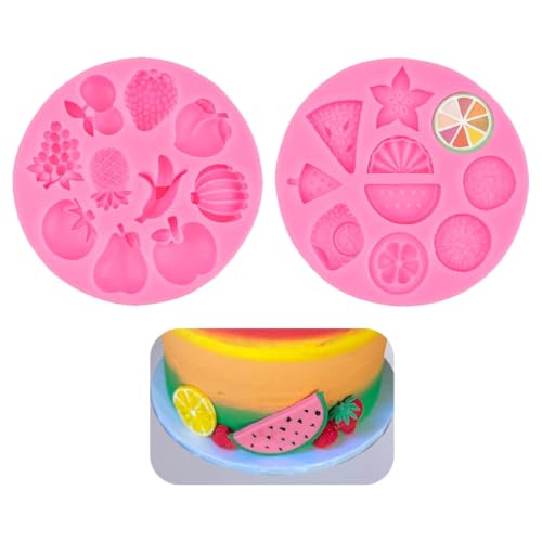 2 Pack Fruit Shaped Silicone Molds Set for Craft Making