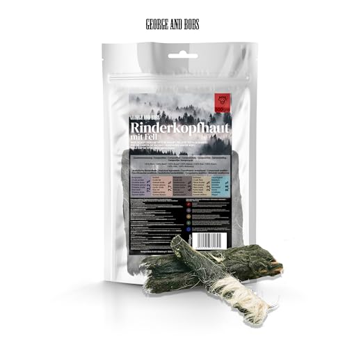 Rinderkopfhaut mit Fell - 1000g - von George and Bobs