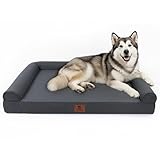 Sytopia 42 Inch Orthopedic Dog Bed for Extra Large Dogs, XL Washable Pet Sofa with Bolster Arms, Removable Chew‑Resistant Cover, Waterproof Liner & Non‑Slip Base