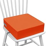 Picture of Eiury Toddler Booster Seat Dining Table Kitchen Chair, Waterproof Anti-Scratch PU Cushion, Non-Slip Bottom, Adjustable Buckle Straps, Easy Clean Portable Seat Cushion (Tangerine)