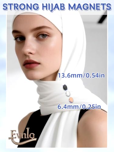 Image of Evnlo 12 Pairs Strong Hijab Magnets, Thin Pinless Magnetic Hijab Pins for Scarf, Shirt, Veil, Dress- No-Snag Matte, Multi-Use for Women